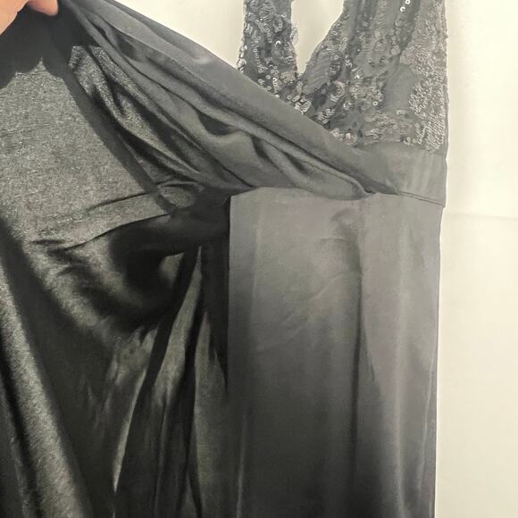 Love Couture Halter Beaded Black Maxi Dress Size XS - Picture 7 of 16